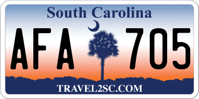 SC license plate AFA705