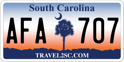SC license plate AFA707