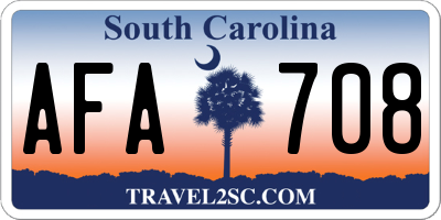 SC license plate AFA708