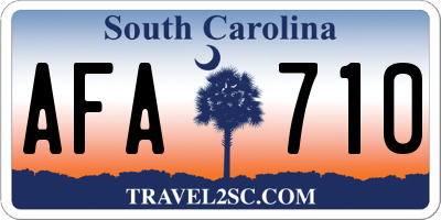 SC license plate AFA710