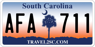 SC license plate AFA711