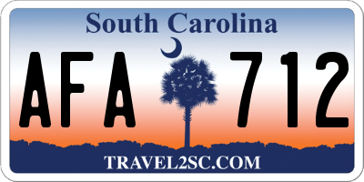 SC license plate AFA712
