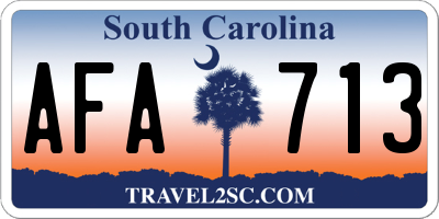 SC license plate AFA713