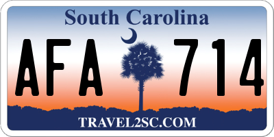 SC license plate AFA714
