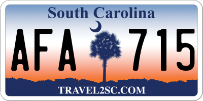 SC license plate AFA715