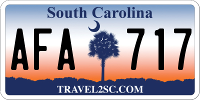 SC license plate AFA717