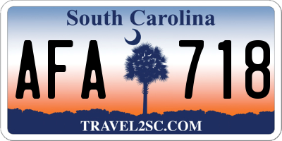 SC license plate AFA718