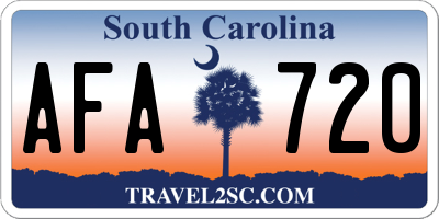 SC license plate AFA720
