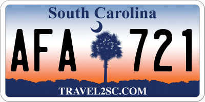 SC license plate AFA721