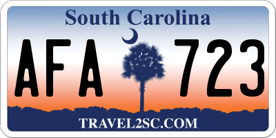 SC license plate AFA723