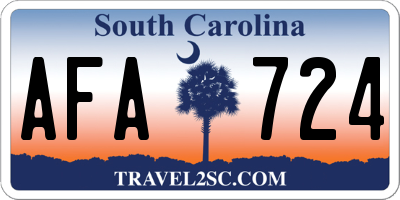 SC license plate AFA724