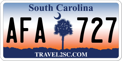 SC license plate AFA727