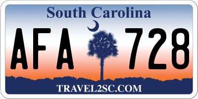 SC license plate AFA728