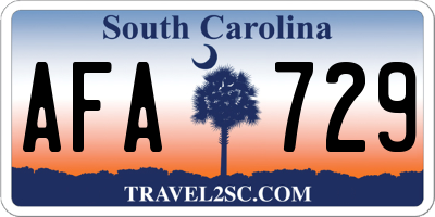 SC license plate AFA729