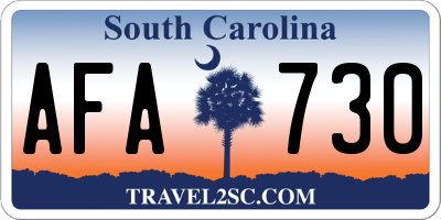 SC license plate AFA730