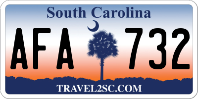 SC license plate AFA732