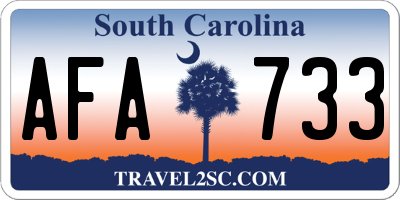 SC license plate AFA733