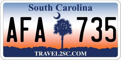 SC license plate AFA735