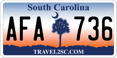 SC license plate AFA736