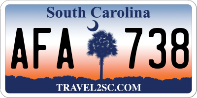 SC license plate AFA738