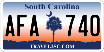 SC license plate AFA740
