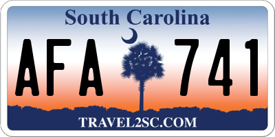 SC license plate AFA741