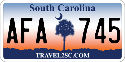 SC license plate AFA745