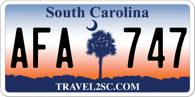 SC license plate AFA747