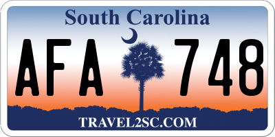 SC license plate AFA748