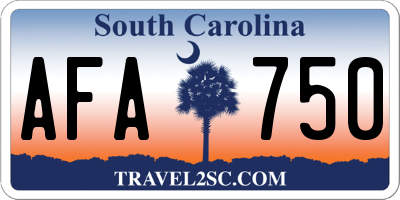 SC license plate AFA750