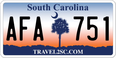 SC license plate AFA751