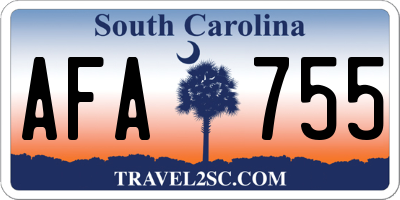 SC license plate AFA755