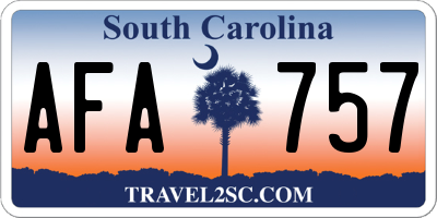 SC license plate AFA757