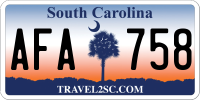 SC license plate AFA758