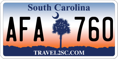 SC license plate AFA760