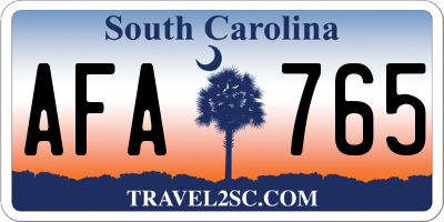 SC license plate AFA765