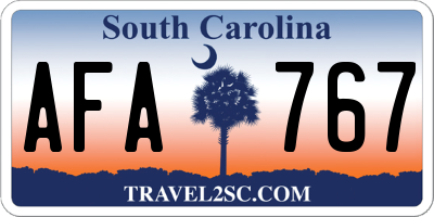 SC license plate AFA767