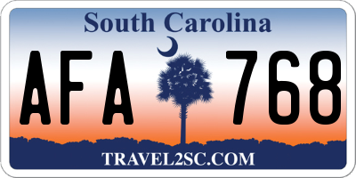 SC license plate AFA768