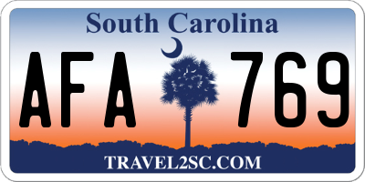 SC license plate AFA769
