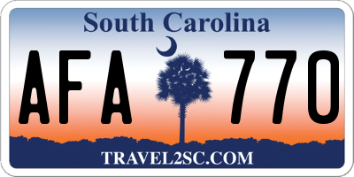 SC license plate AFA770