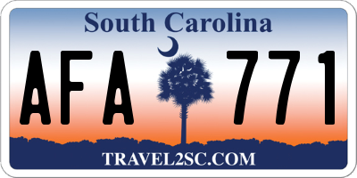 SC license plate AFA771