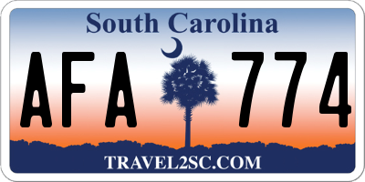 SC license plate AFA774