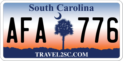 SC license plate AFA776