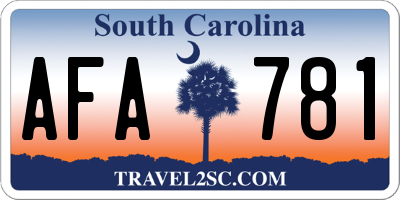 SC license plate AFA781