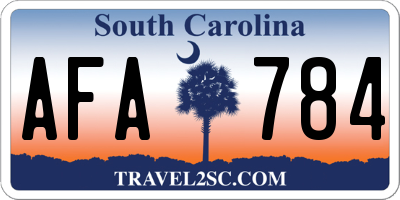 SC license plate AFA784