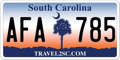 SC license plate AFA785