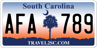 SC license plate AFA789