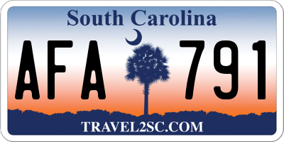SC license plate AFA791