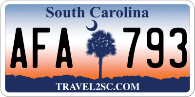 SC license plate AFA793