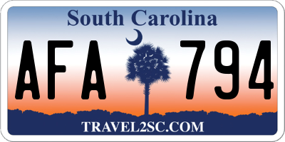 SC license plate AFA794